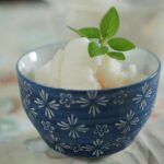 Coconut and lychee sorbet