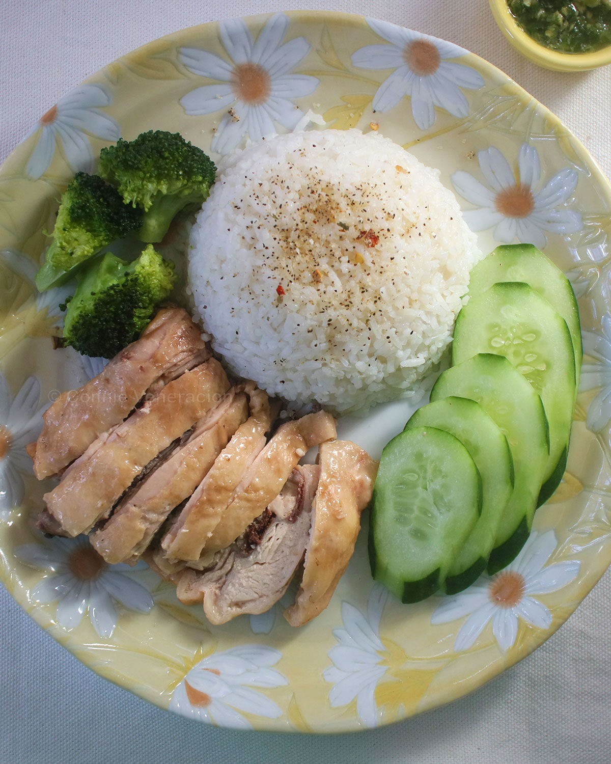 Poached chicken Hainanese-style