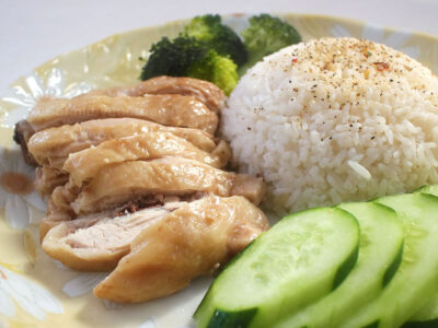 Poached chicken Hainanese-style