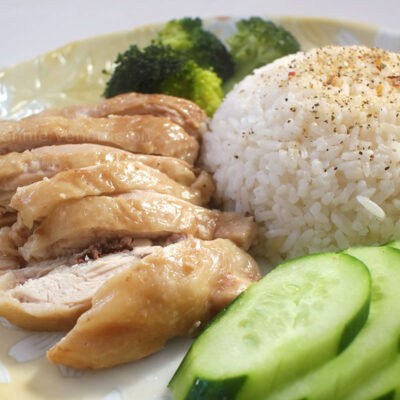Poached chicken Hainanese-style