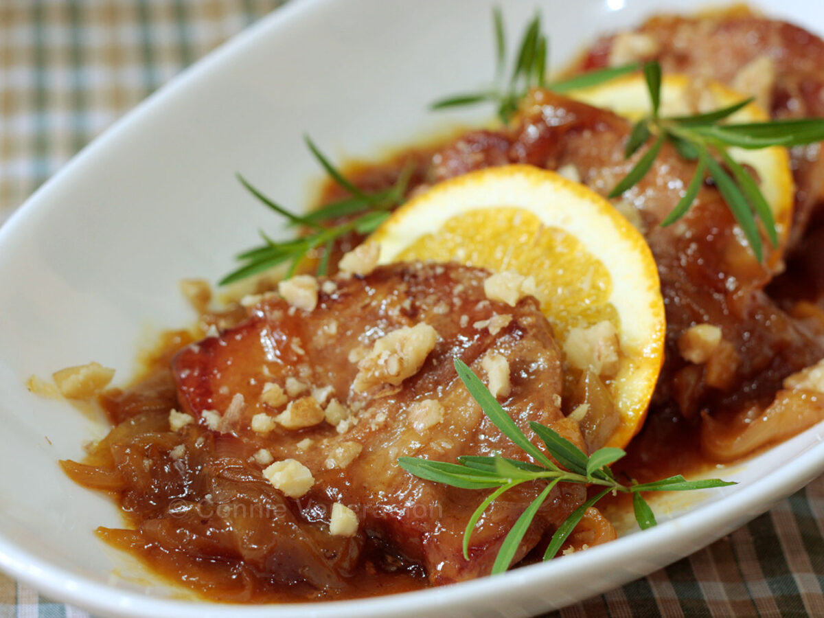 Pork chops with honey orange sauce