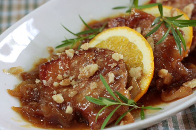 Pork chops with honey orange sauce
