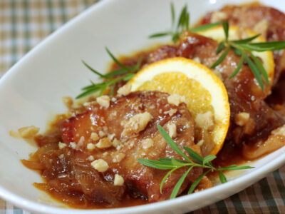 Pork chops with honey orange sauce
