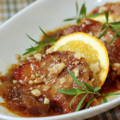 Pork chops with honey orange sauce