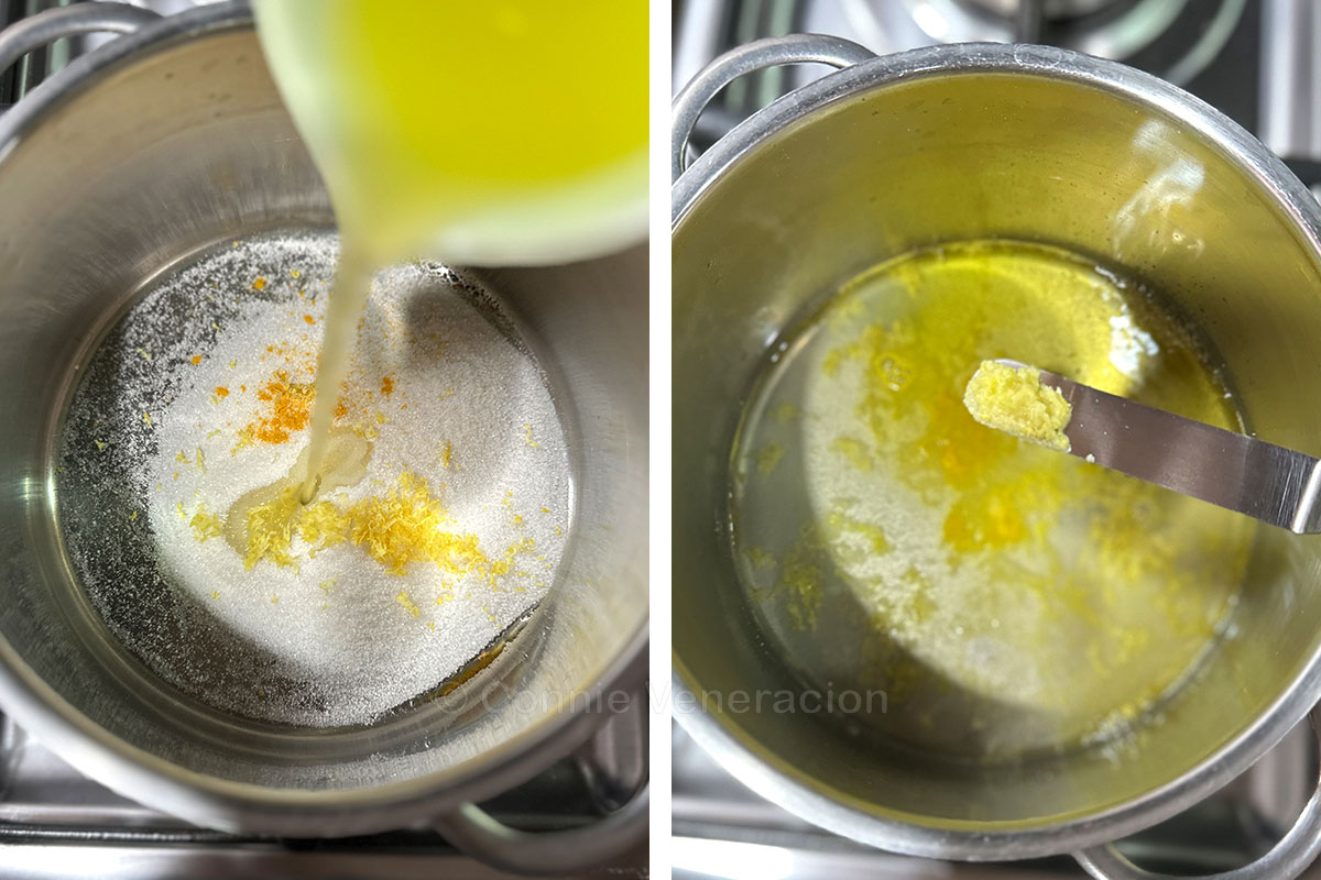 Making lemon-orange-glaze