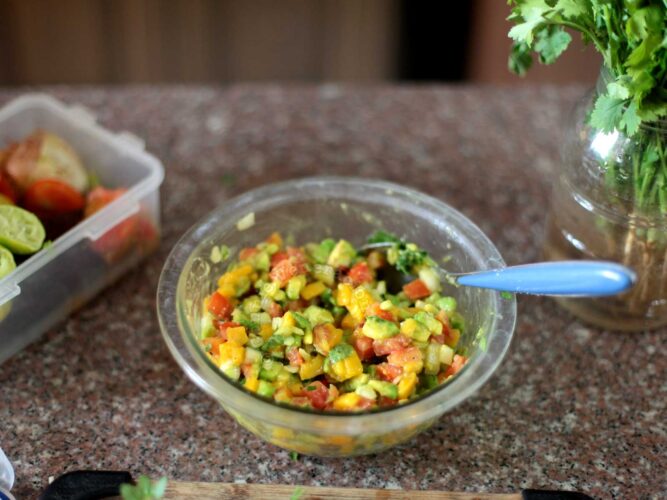 Mango avocado salsa with herb
