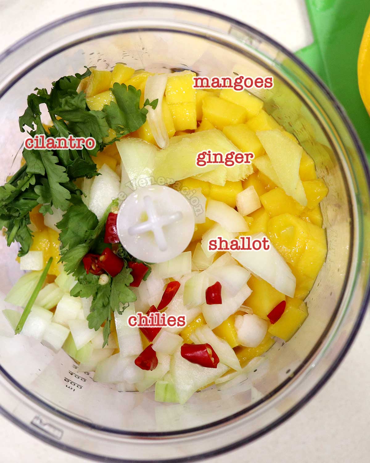 Ingredients for Thai-style mango chili sauce