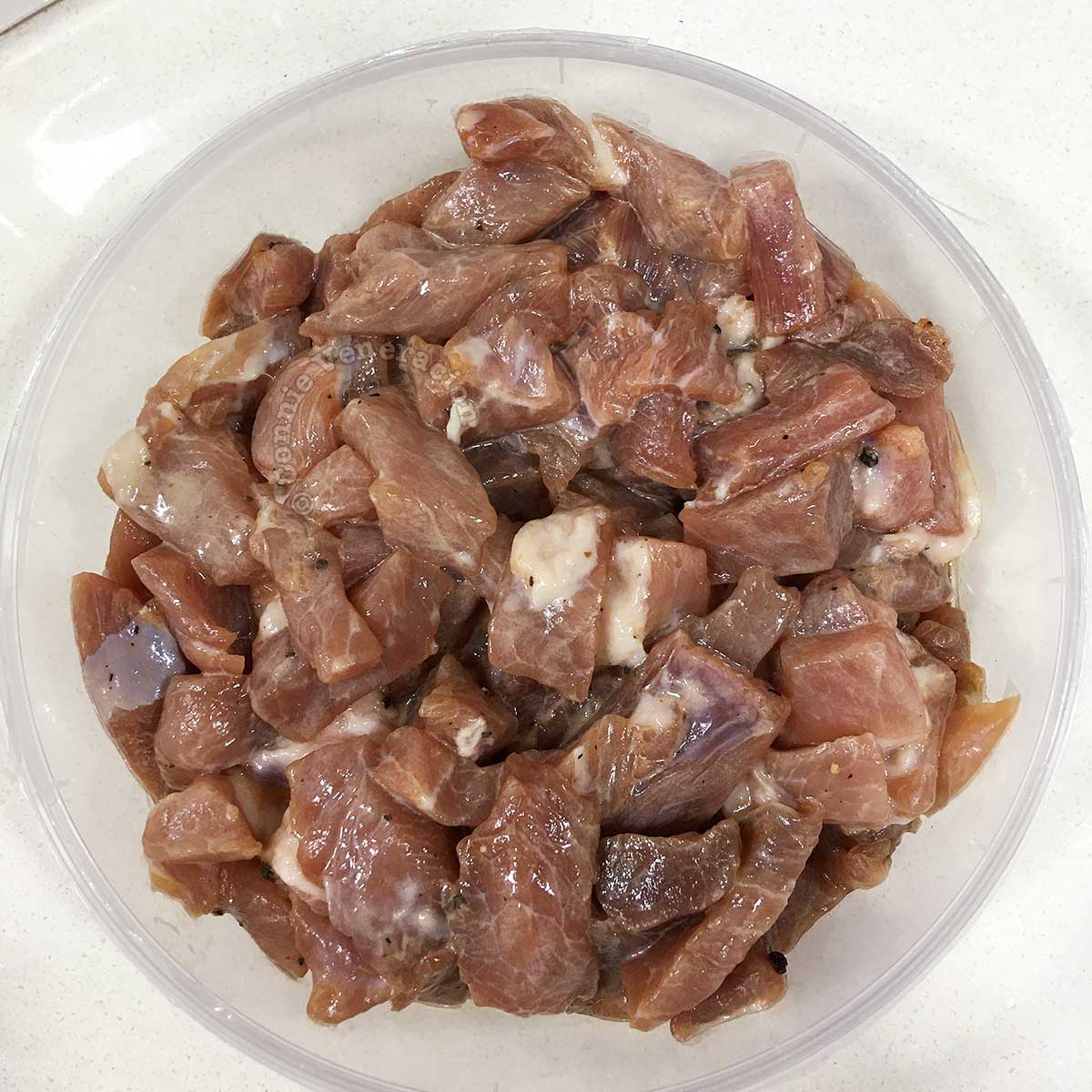 Marinating pork