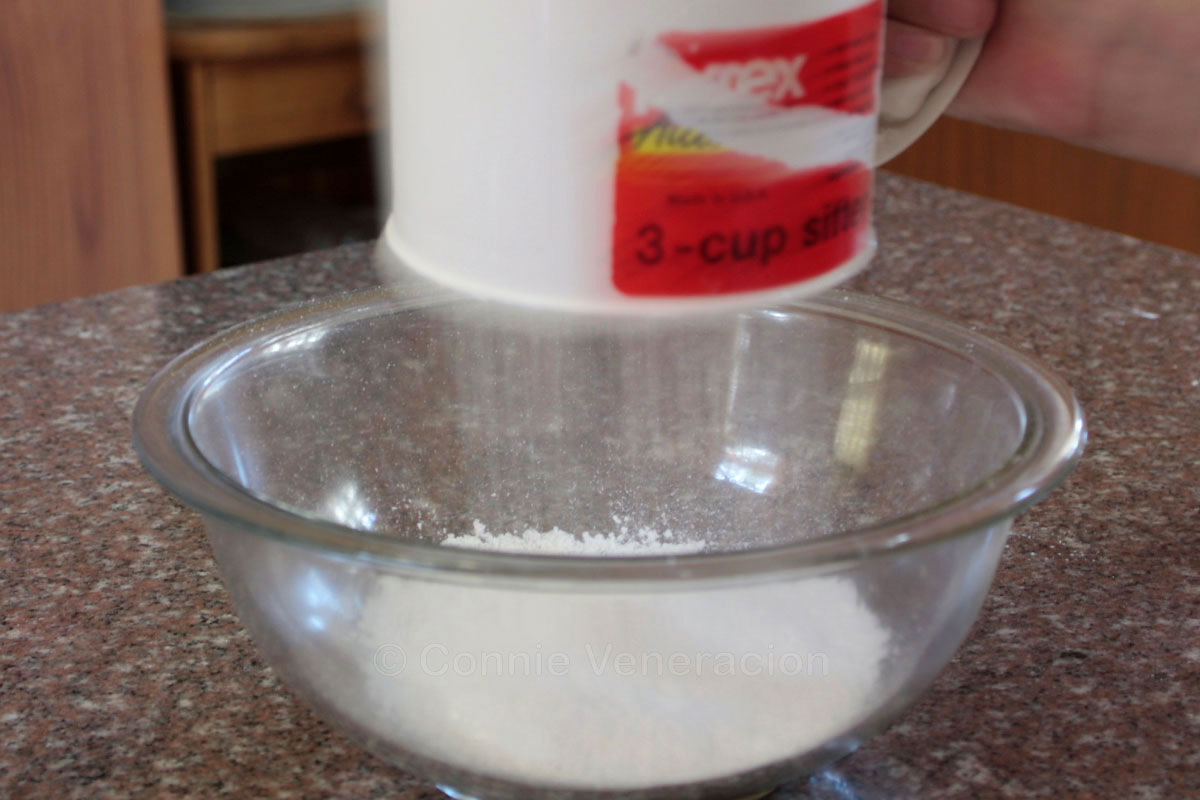Sifting flour