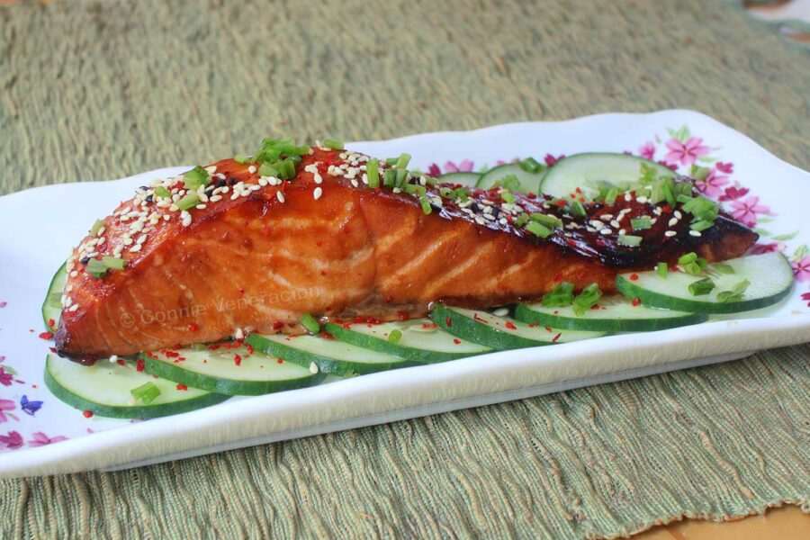Air fried salmon teriyaki