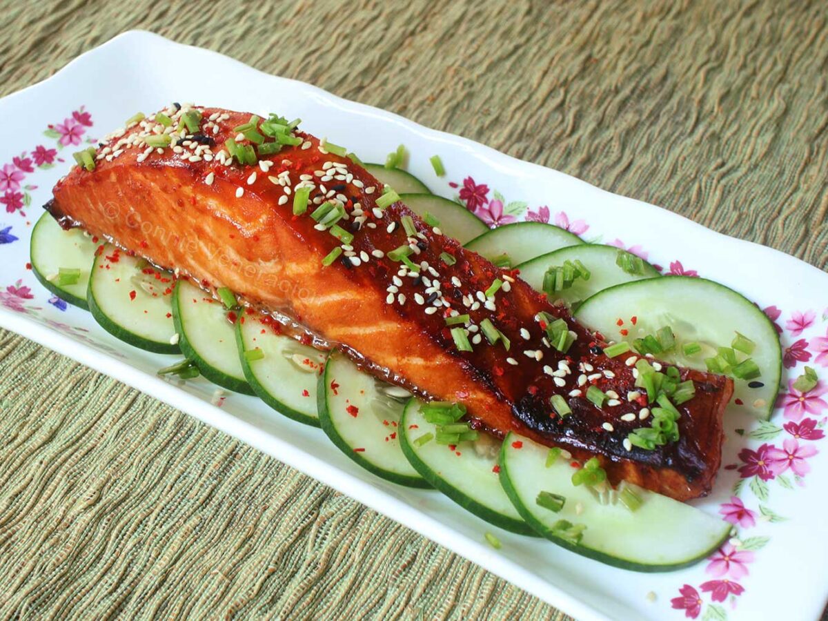 Air fried salmon teriyaki
