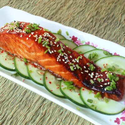 Air fried salmon teriyaki