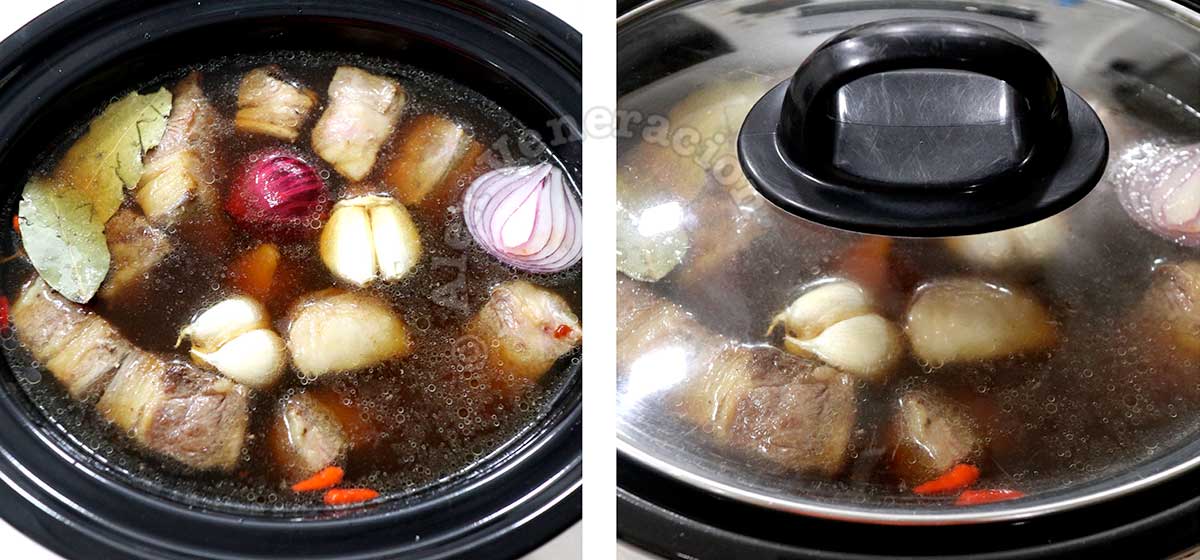 Beef stew a la House of Kimchi in slow cooker