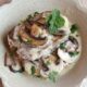 Beef tongue (lengua) and mushrooms in Bechamel sauce