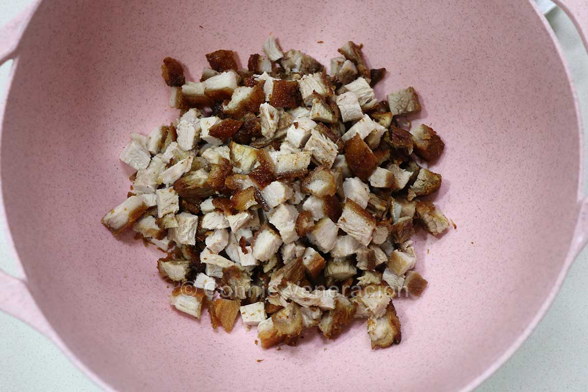 Chopped crispy pork belly
