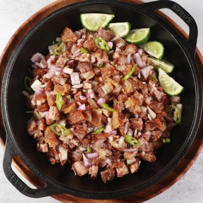 Crispy pork belly sisig