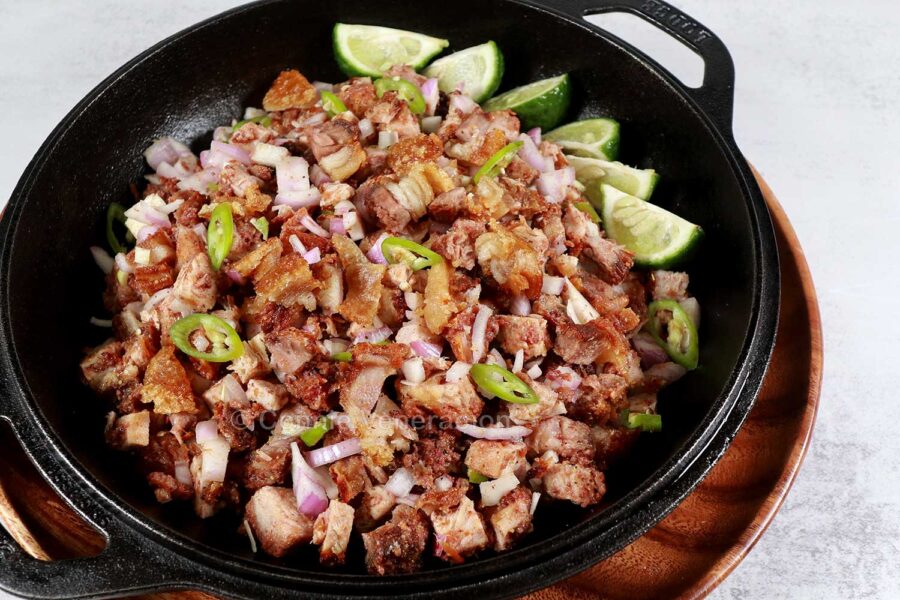 Crispy pork belly sisig