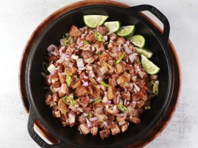 Crispy pork belly sisig
