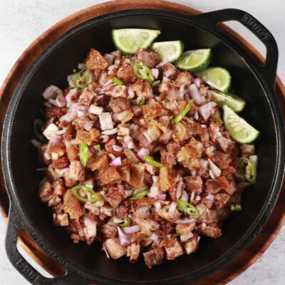 Crispy pork belly sisig