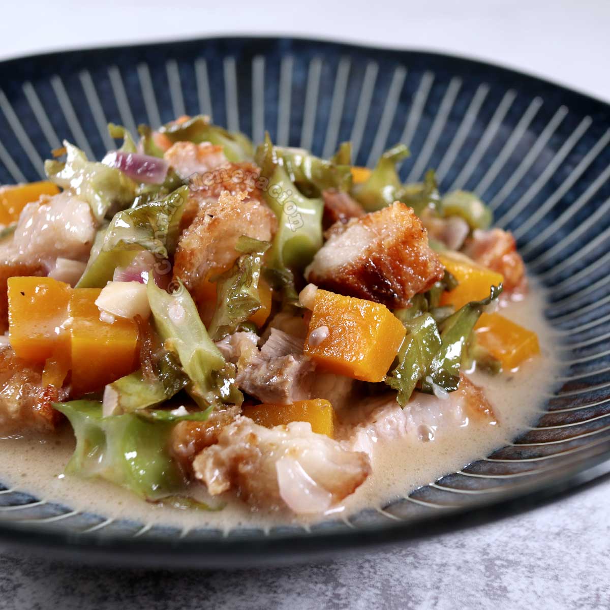 Gising-gising with crispy pork belly