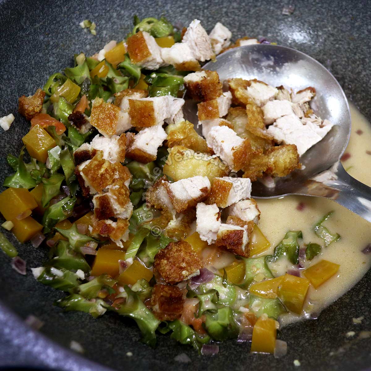 Gising-gising with crispy pork belly