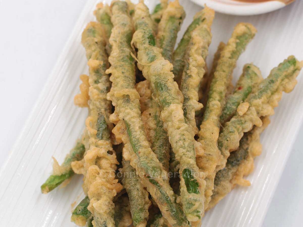 Tempura-style crispy green beans