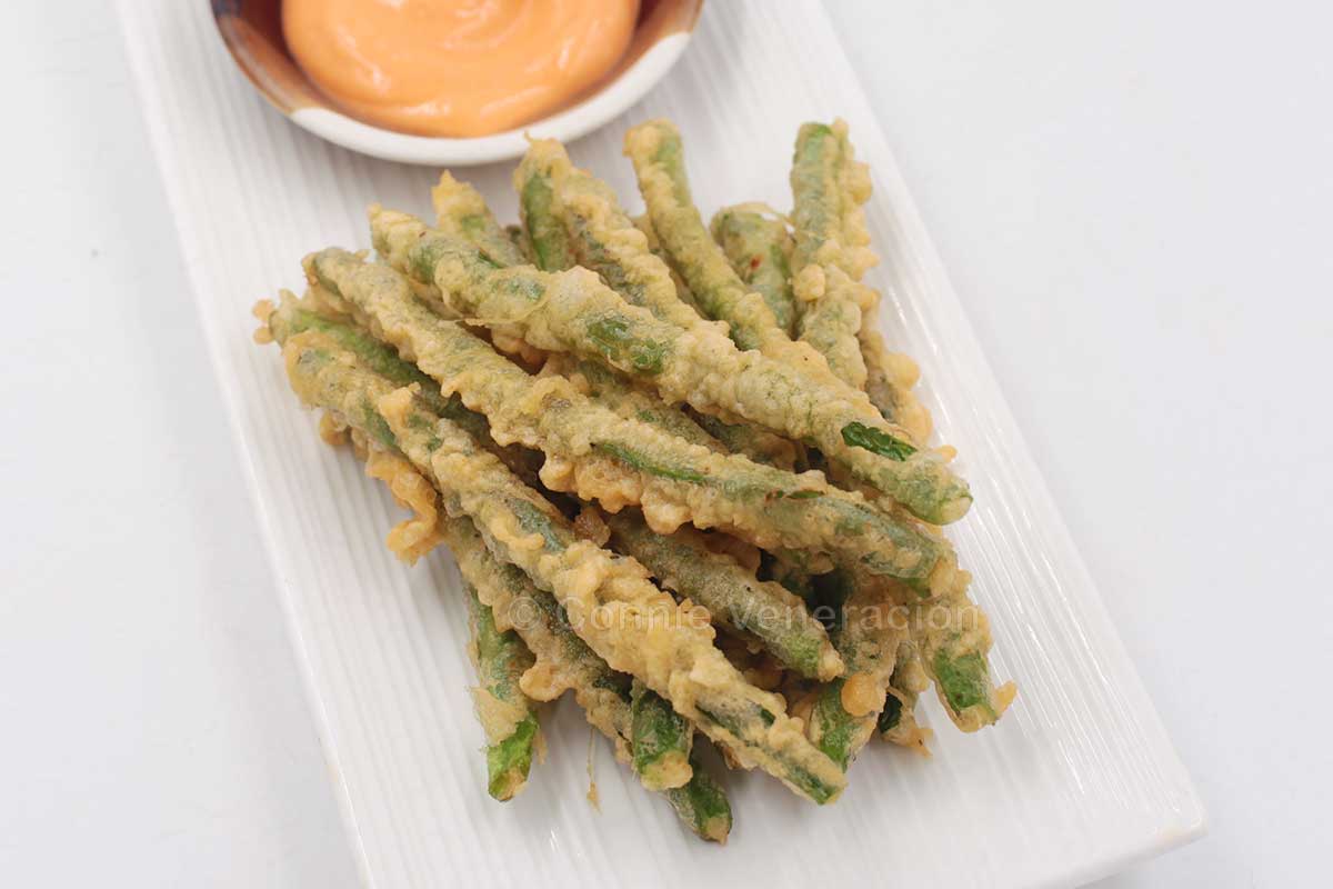 Tempura-style crispy green beans