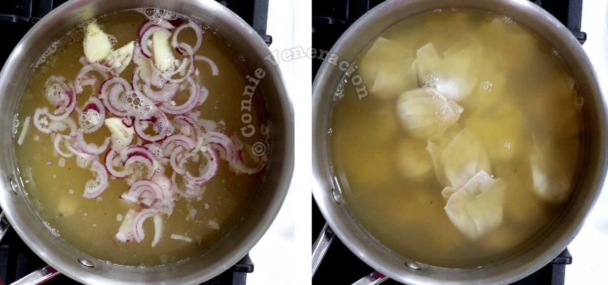 Cooking dumplings in broth