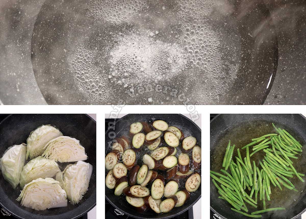 Cooking vegetables in broth
