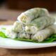Pork, spinach and pineapple rice paper spring rolls