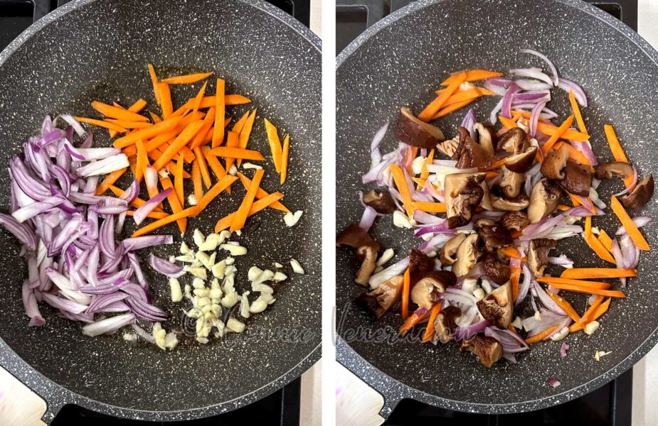 Sauteeing vegetables