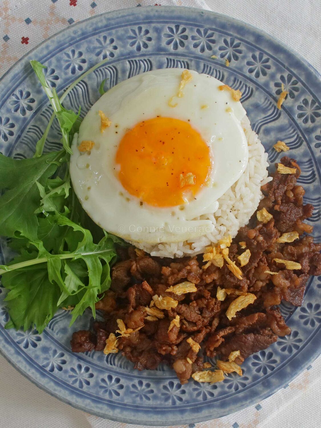 Tapsilog (beef, fried rice and egg)