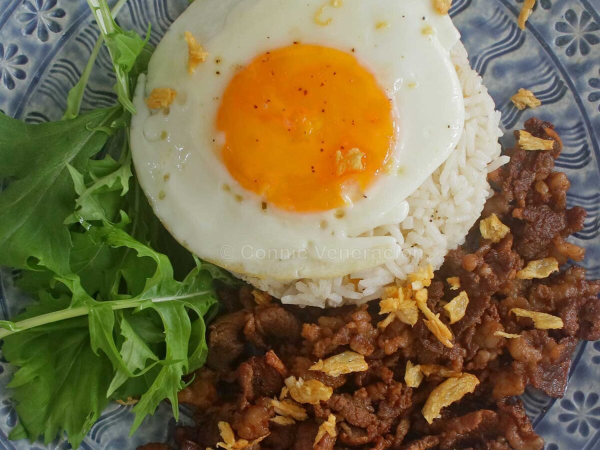 Tapsilog (beef, fried rice and egg)