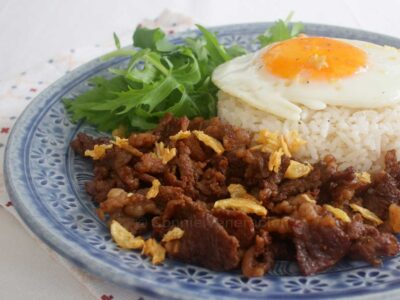 Tapsilog (beef, fried rice and egg)
