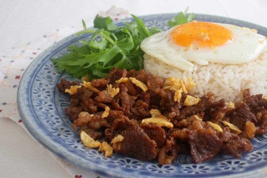 Tapsilog (beef, fried rice and egg)