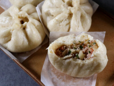 Chinese steamed pork buns (baozi)