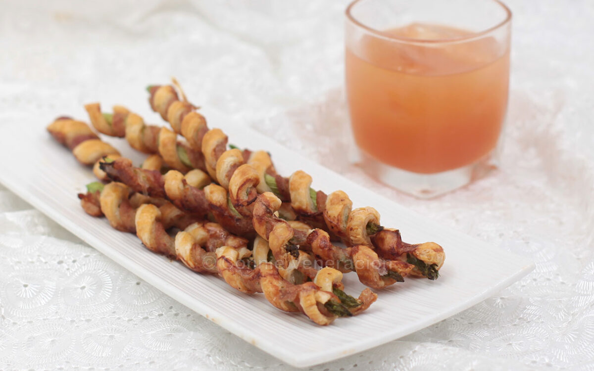 Bacon asparagus puff pastry spirals