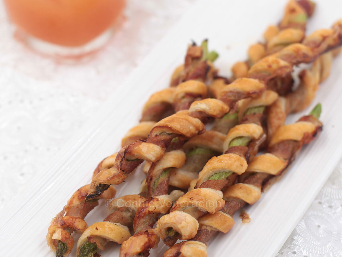 Bacon asparagus puff pastry spirals