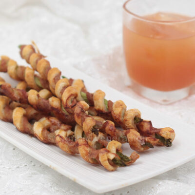 Bacon asparagus puff pastry spirals
