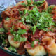 Easy pan-fried scallops with crispy bacon