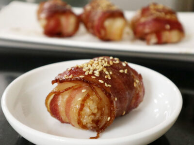Bacon teriyaki rice balls