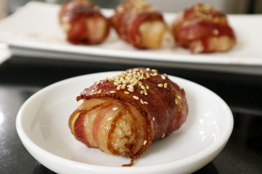Bacon teriyaki rice balls