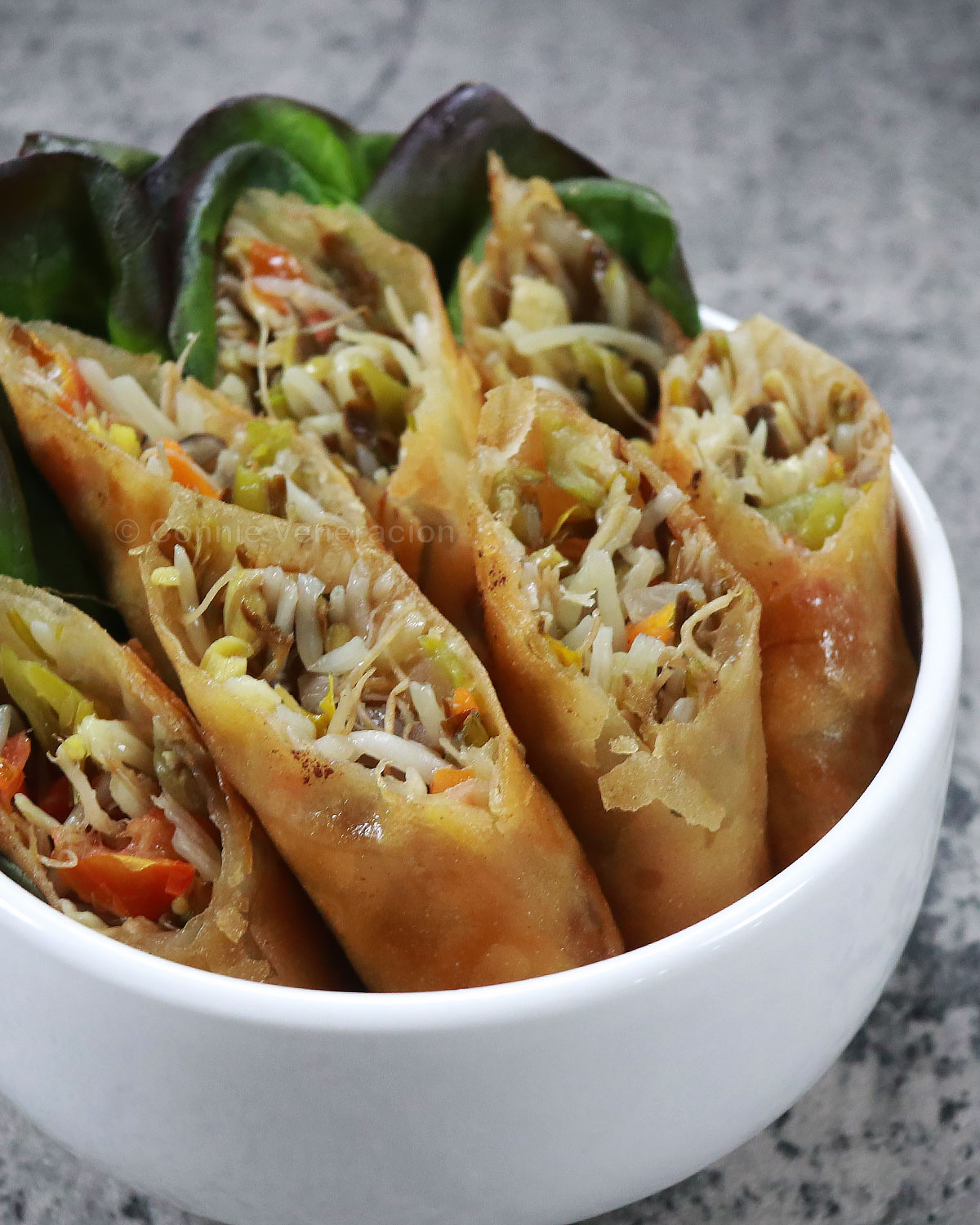 Fried bean sprouts spring rolls (lumpiang togue)