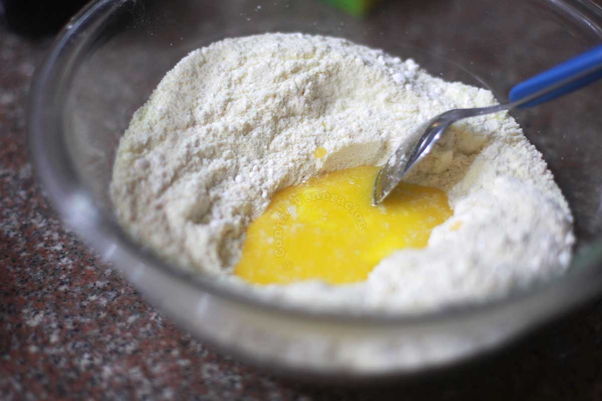 Melted butter and toasted flour