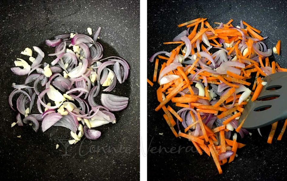 Stiry frying vegetables